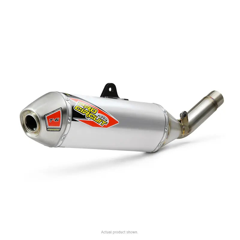 Pro Circuit T-6 stainless slip-on exhaust silencer 4-stroke dirt bike Honda CRF Yamaha YZ KTM SXF