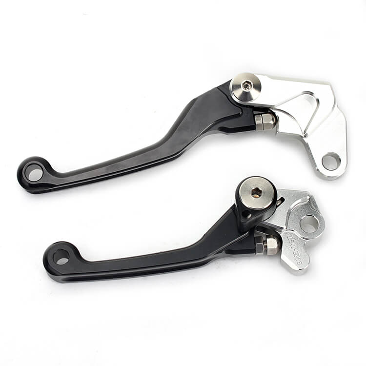 CNC billet 6061-T6 aluminum adjustable brake clutch lever set dirt bike 6-position pivot foldable Honda Yamaha KTM Kawasaki Suzuki