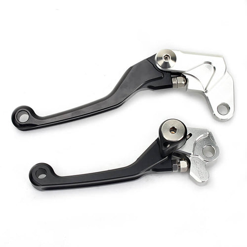 CNC billet 6061-T6 aluminum adjustable brake clutch lever set dirt bike 6-position pivot foldable Honda Yamaha KTM Kawasaki Suzuki