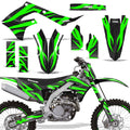 Kawasaki KX250 KX450 motocross full graphics kit decal sticker set green black UV resistant pre-cut 2020-2025